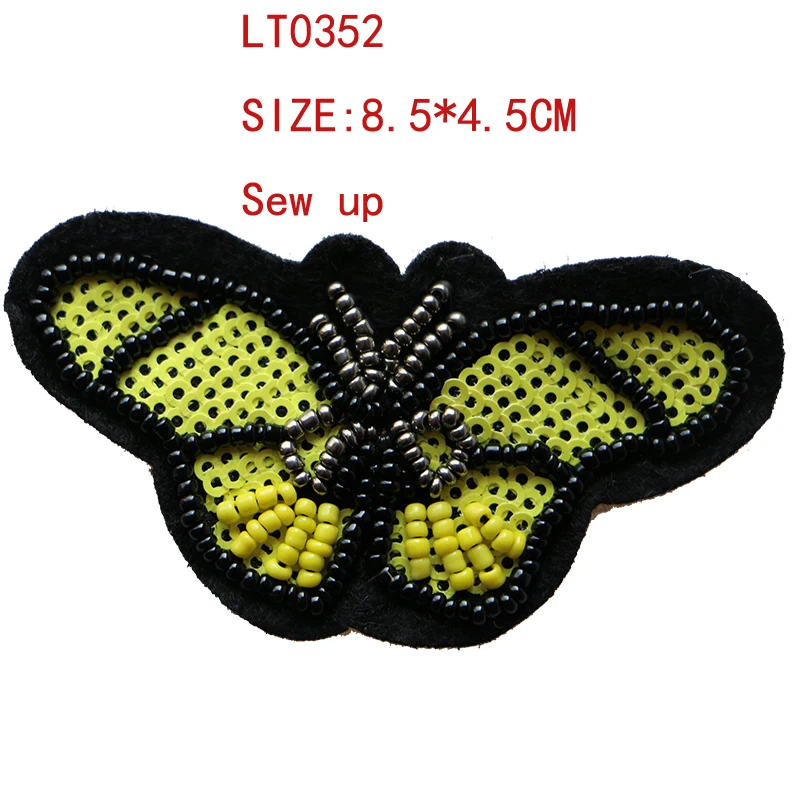 Стразы Декоративные нашивки с бисером значок бабочки вышитые аппликации для