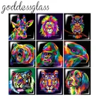 Новая картина маслом стилей Животные Тигр квадрат 10 шт. Смешанные 12 мм20 мм25 мм30 мм кабошоны разрисованные изделия из стекла демо с плоской задней частью, украшения своими руками