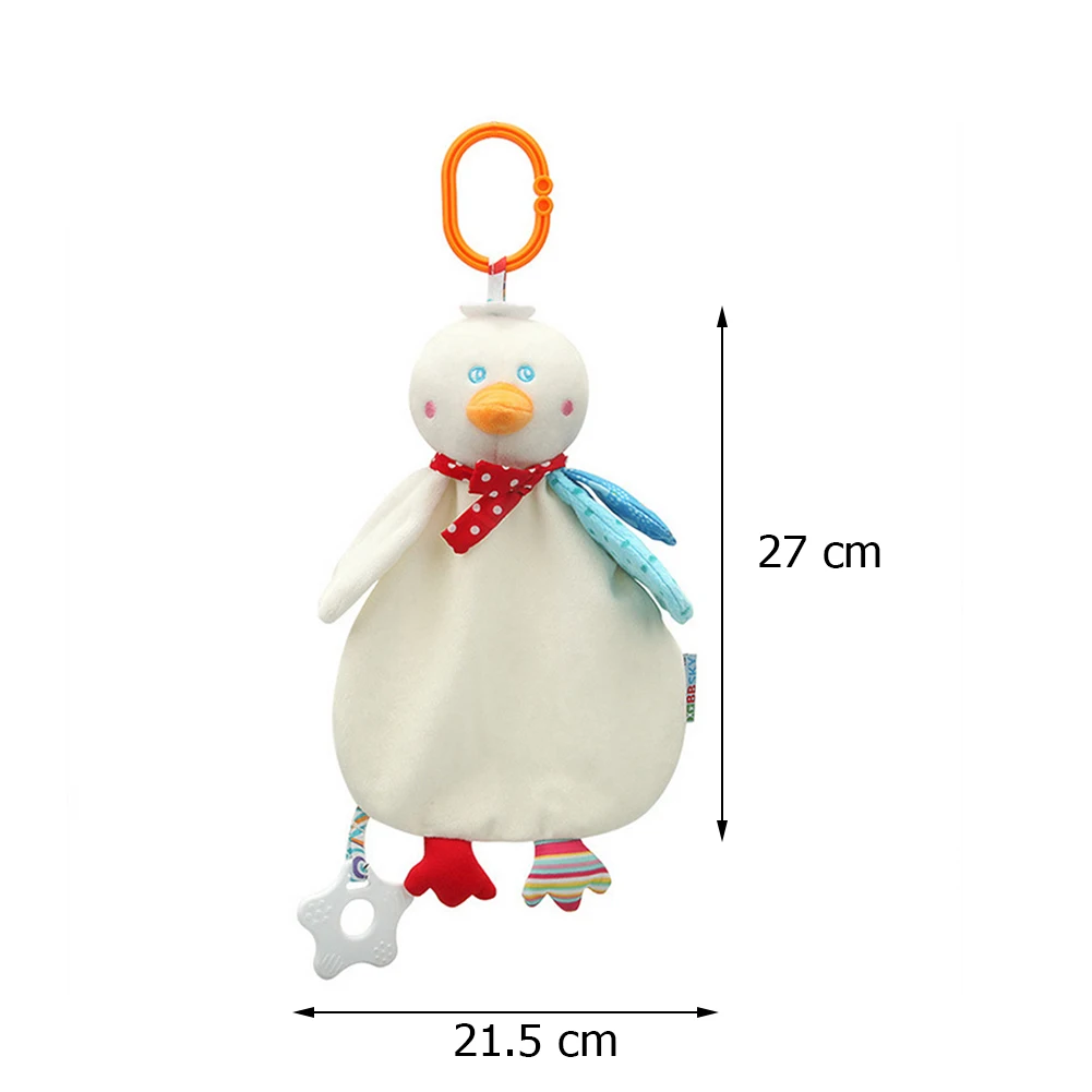 

Baby Cartoon Animal Handbells Rattles Grasping Appease Towel Duck Early Educational Doll Animal Handbells Stroller Rattles