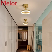 high end corridor light luxurious and simple modern led ceiling light golden creative round cloakroom balcony light