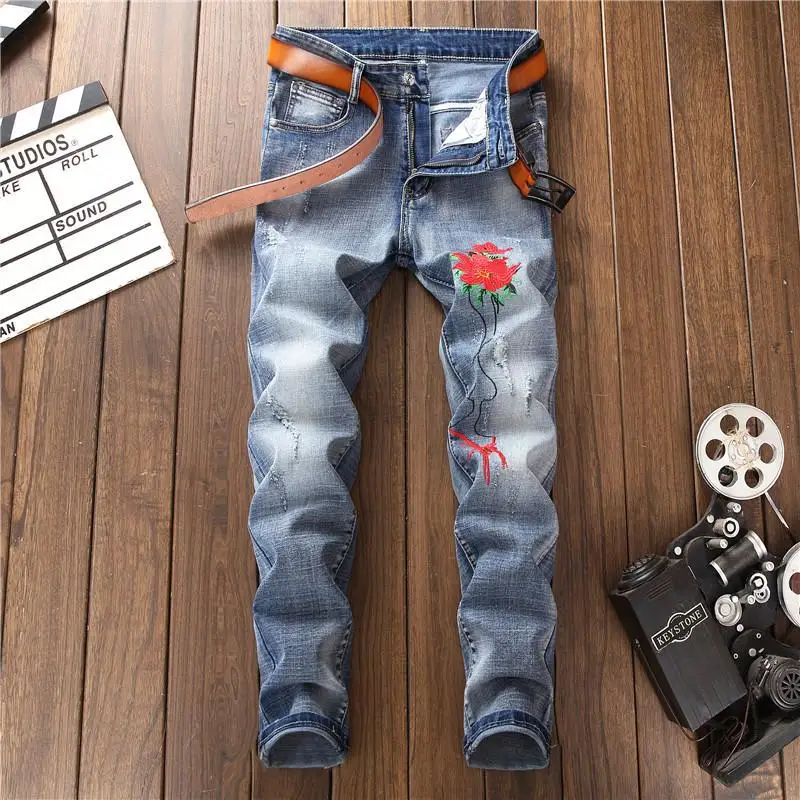 

Men's Hip hop jeans famous designer brands high quality Skateboard denim pants