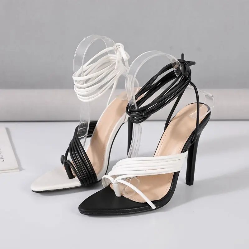 

2020 Intalian на высоком каблуке 11 см женские босоножки модные босоножки на шесте на высоком каблуке с острым носком Цвет в комплекте с перекрестн...