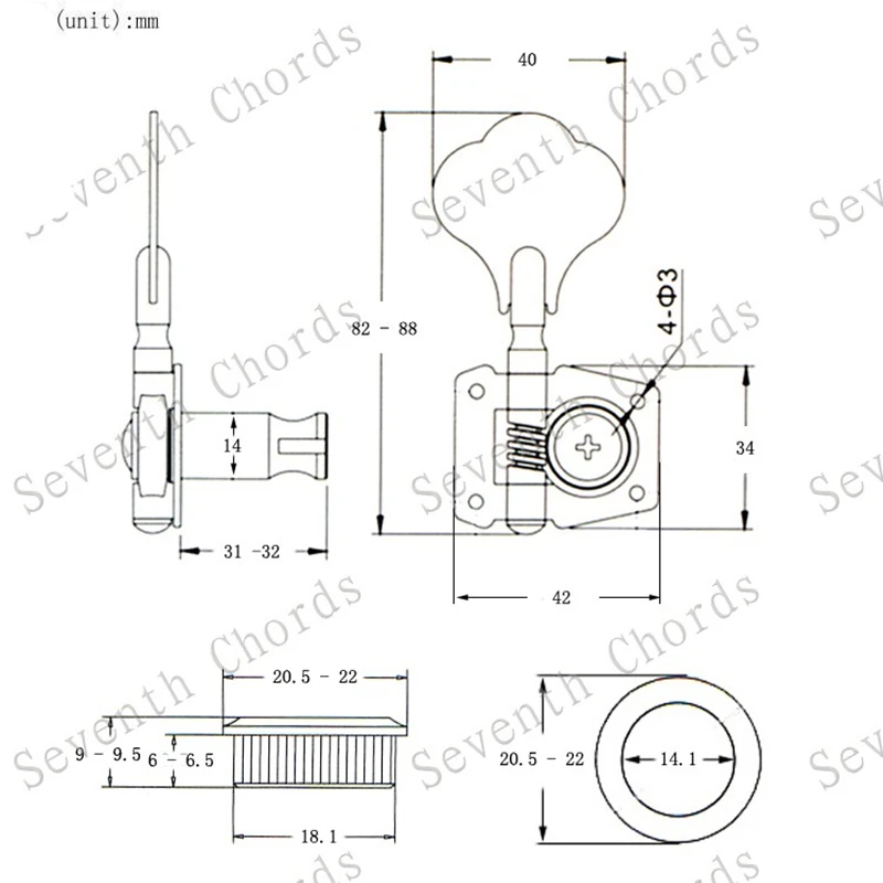 Набор 4R Золотые открытые 4 струны бас тюнинга Колки для гитары аксессуары
