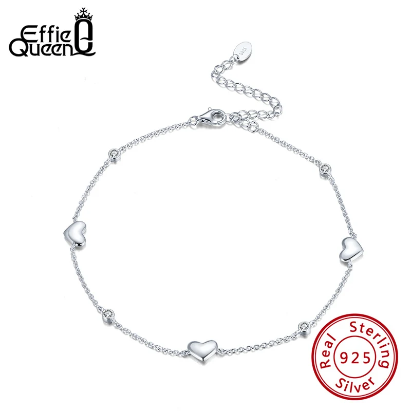 Браслеты на ногу женские из серебра 925 пробы в форме сердца|Анклеты| |