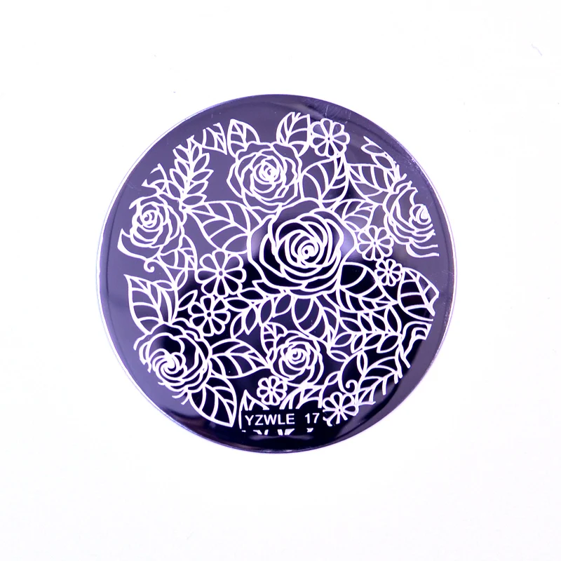 

1 PC Round Nail Art Stamp Nail Stamping Template Flower Geometry Animals DIY Nail Designs Manicure Image Plate Stencil