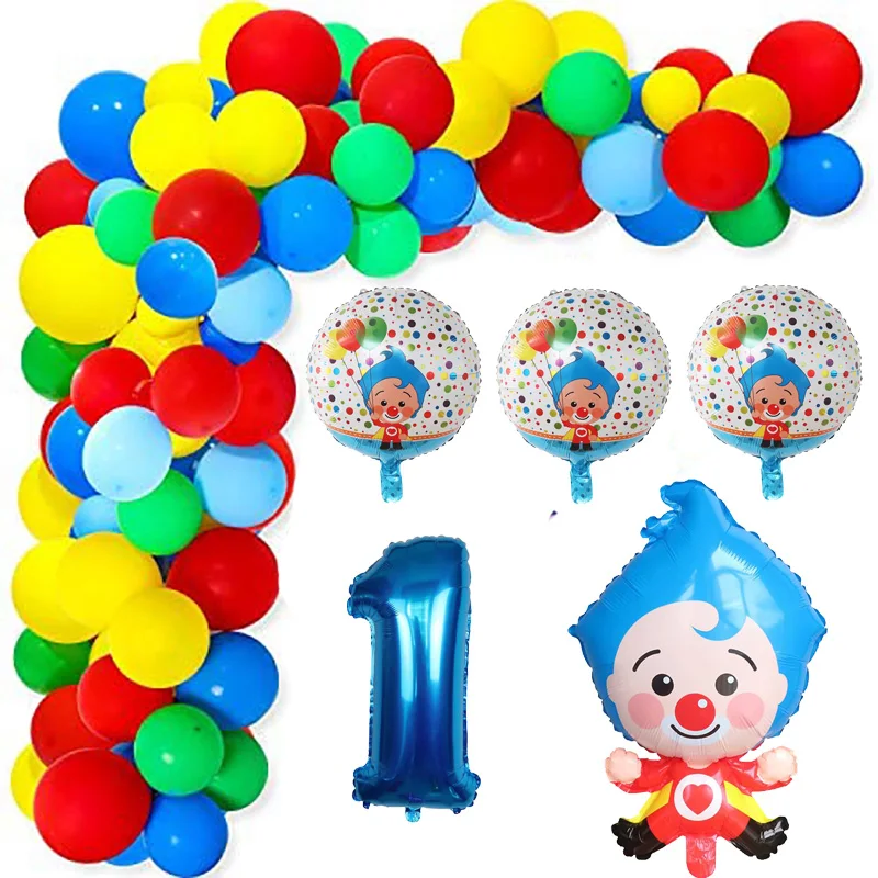 1set Plim Clown Arch Garland Kit Foil Balloons Latex Air Globos Baby Shower Birthday Theme Party Decorations Kids Toys Ball