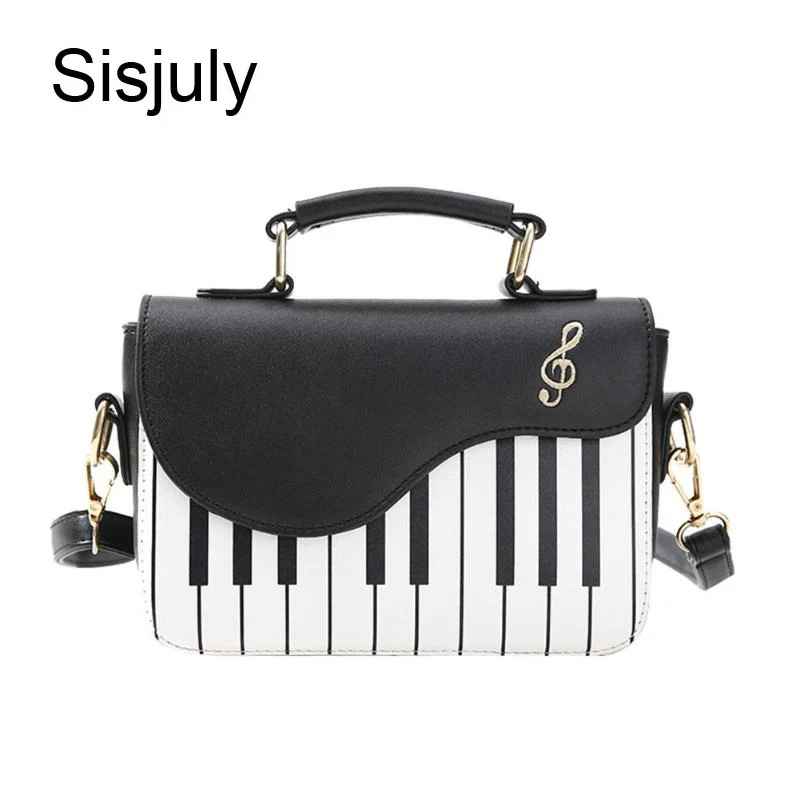 Сумка мессенджер из ПУ кожи с милым рисунком пианино повседневная женская сумка