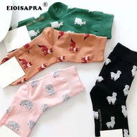 eioisapraspring autumn new product casual korean style women animal cartoon fox elephant rabbit sheep cotton tide short socks