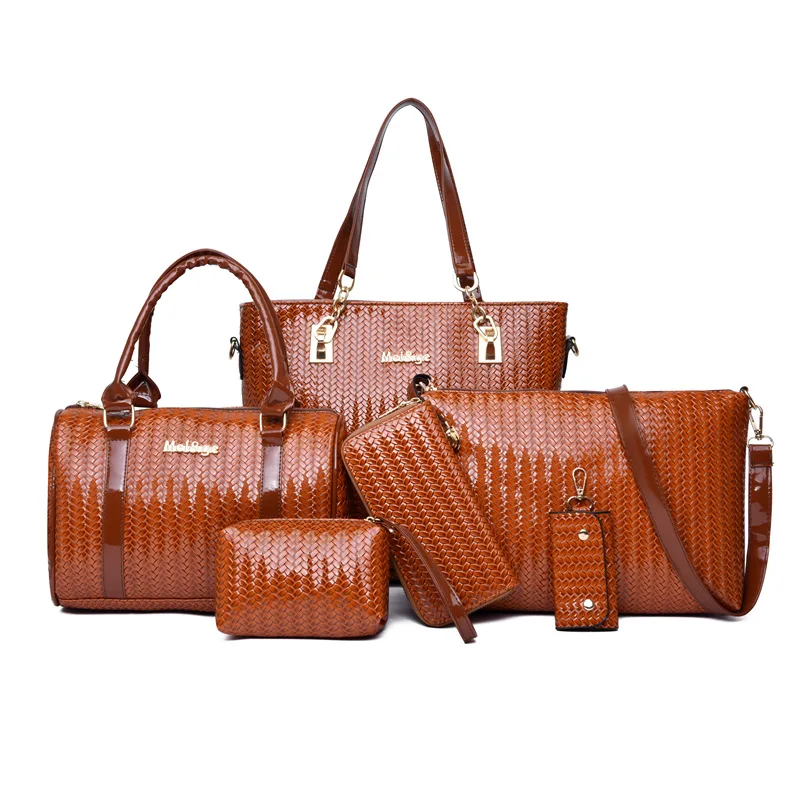 

Women's Bag 2020 European and American Fashion Women's Shoulder Bag Handbag New Six-Piece Pu Messenger Different Size Bags