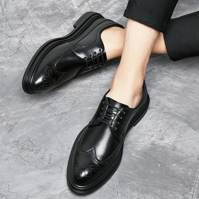 Броги мужские из натуральной кожи брендовая дизайнерская Свадебная обувь туфли