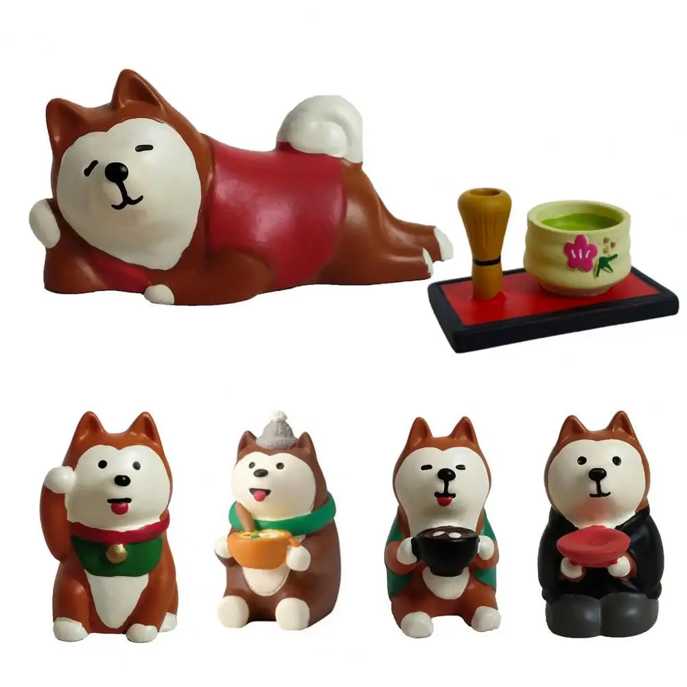 

Dog Figure Lovely Cartoon Shiba Inu Shaped Dog Resin Doll for Dinning Room
