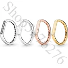 Женское кольцо из серебра 925 пробы, со сверкающим логотипом