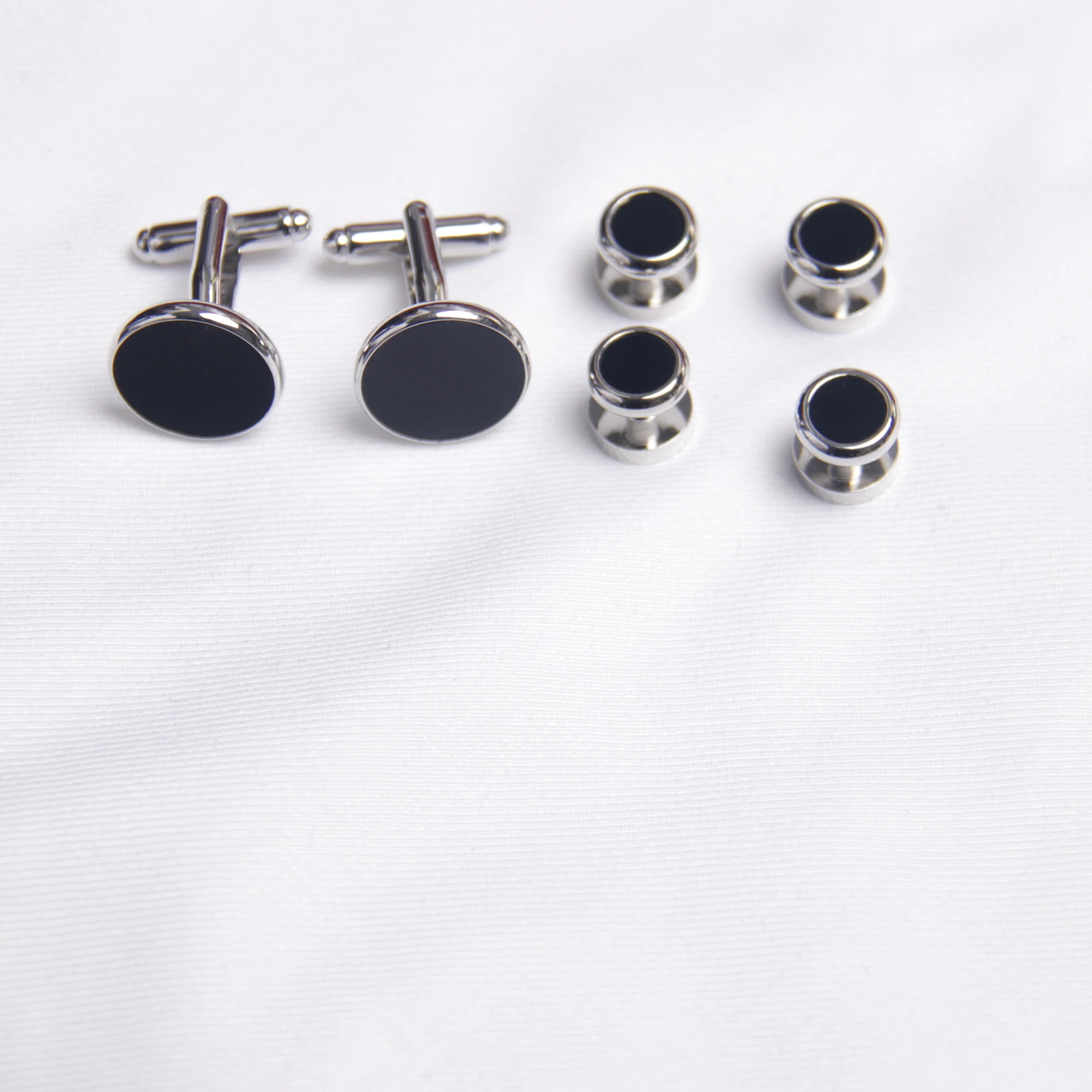 Studs And Cufflinks For Dress Shirts High Quality Accessories Black Silver Metal Studs For Tuxedo Shirts Wedding Shirts Fashion