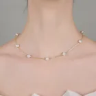 Высококачественное позолоченное женское ювелирное изделие, оптовая продажа, модное классическое ожерелье-чокер из искусственного жемчуга для женщин