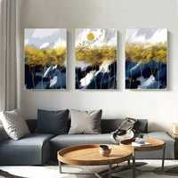 nordic style decoration abstract yellow tree canvas painting posters and prints landscape paintings for living room wall decor