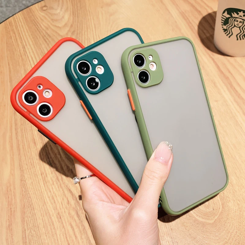 shockproof armor matte phone case for iphone 12 mini silicon protection simple candy color cover case for iphone 12mini 5 4 inch free global shipping