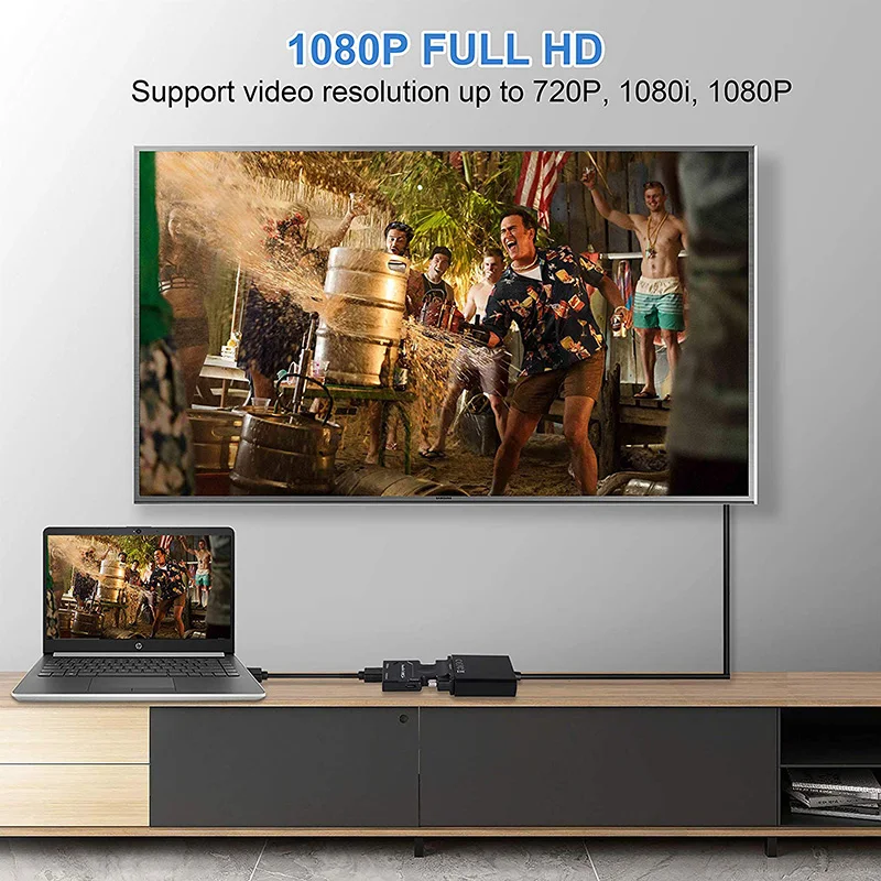 VGA к HDMI-совместимый динамик Aux аудио кабель ps4 tv box сплиттер конвертер Displayport