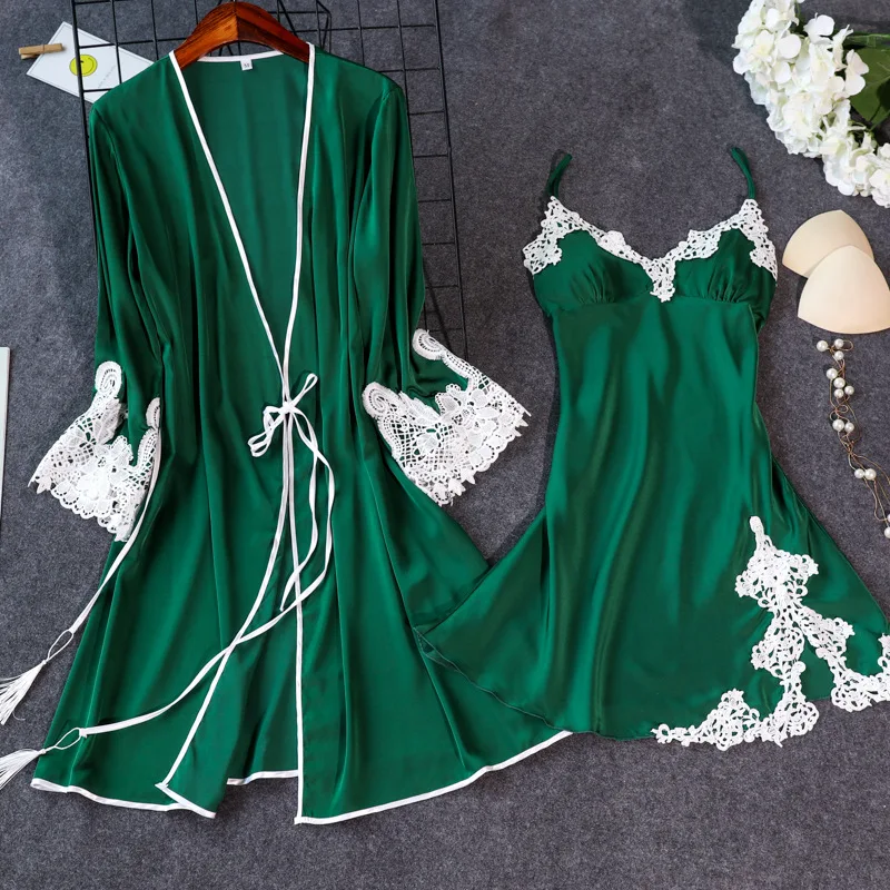 Летний ночной халат сексуальный женский комплект из 2 предметов топ на