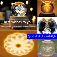 crystal music box rotating light projection crystal ball music box birthday gift christmas friend present
