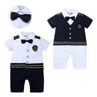 2021 baby boys patchwork toddler summer gentleman unisex baby jumpsuit christmas baby boy romper onesize outfits kids suit