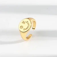 korean fashion smiley face ok shape ring female temperament personality creative trend design simple exquisite trend jewelry