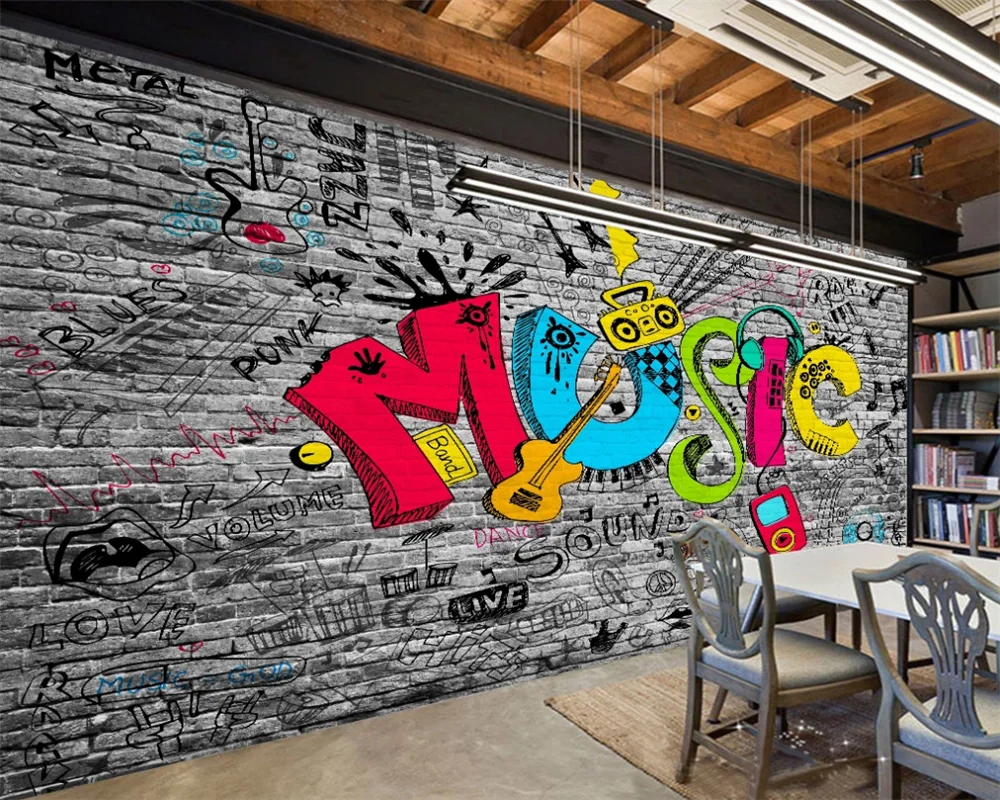 Custom 3d wallpaper mural KTV bar creative cultural background wall | Обустройство дома