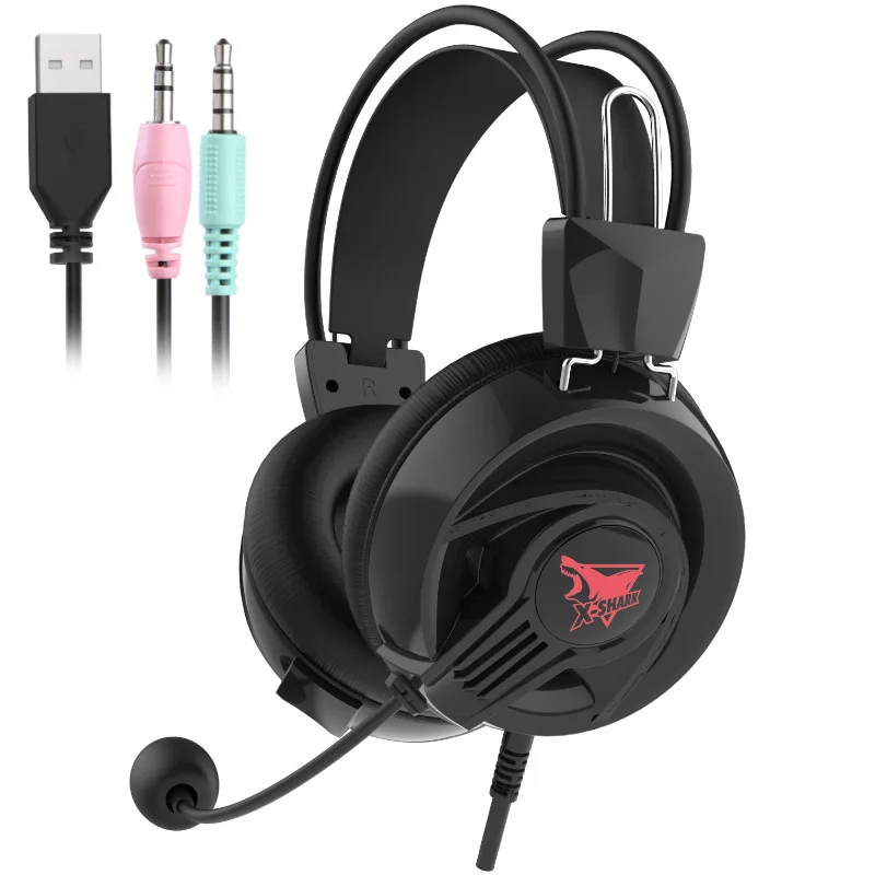 

Игровая гарнитура Gamer Stereo Surround Sound наушники с микрофоном и RGB светильник, проводные наушники для ПК PS4 XBOX