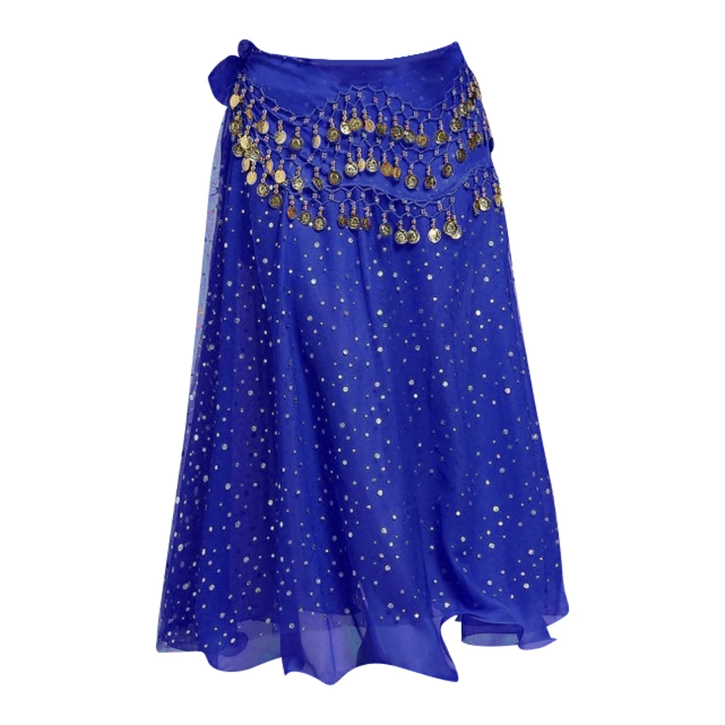 

Prettyia Belly Dance Skirt with Waist Chain Set for Samba Performance Party