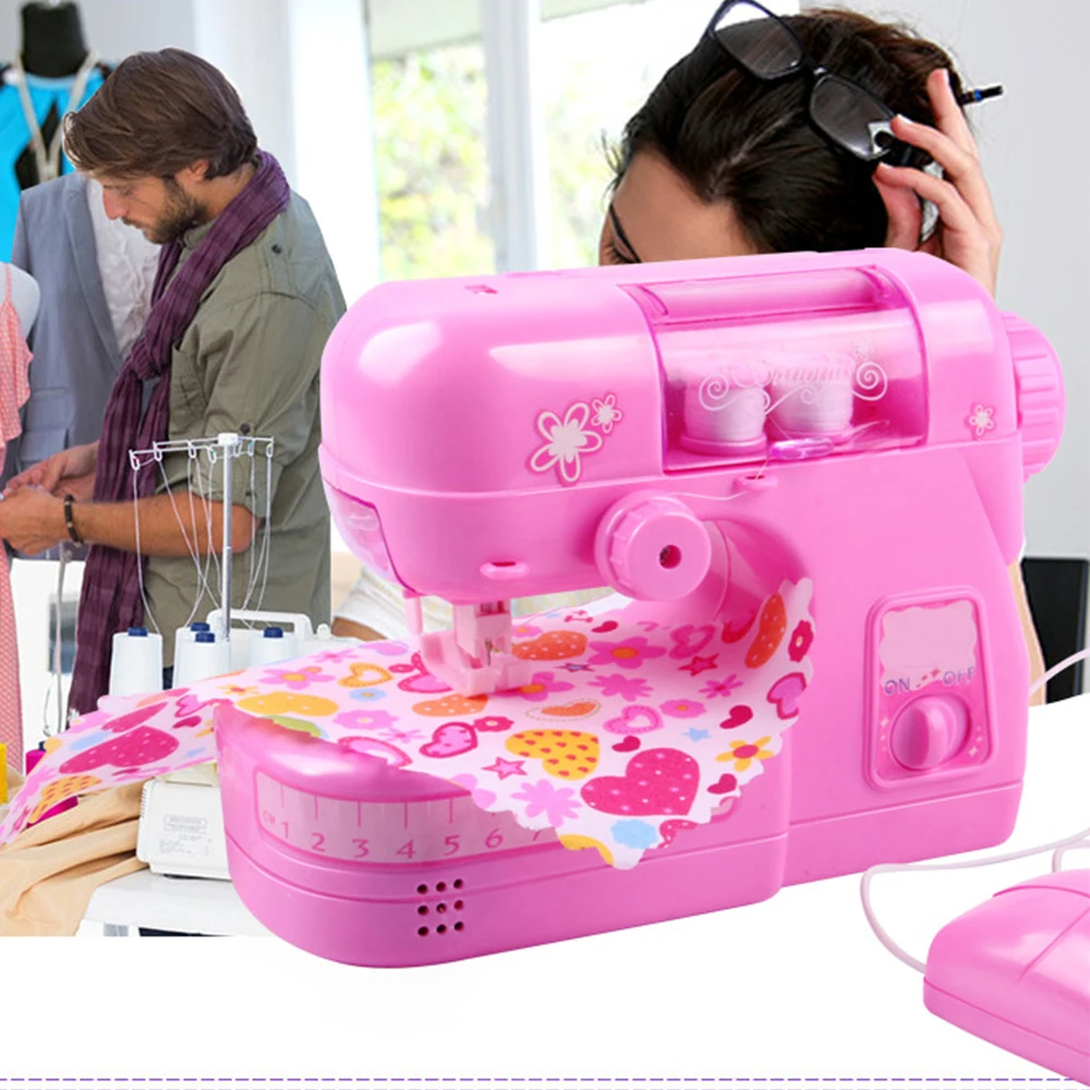 

Mini Sewing Machine Toy Kids Pretend Play Toys Simulation Small Household Role Play Early Educational Toys Gift for Kid Girls