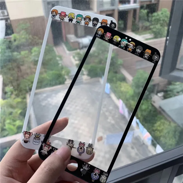 

Cartoon Pattern Screen Protector For iPhone 8 7 6s Plus Tempered Glass 3D Full Cover Soft Edge Film