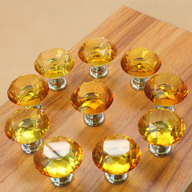 30 мм Алмазное Хрустальное стекло для ящиков дверей шкафов ручки вытяжных ручек