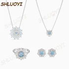 Ювелирные изделия SWA, изысканный шарм, новое ожерелье с подсолнухом, танцующим кристаллом, романтический подарок