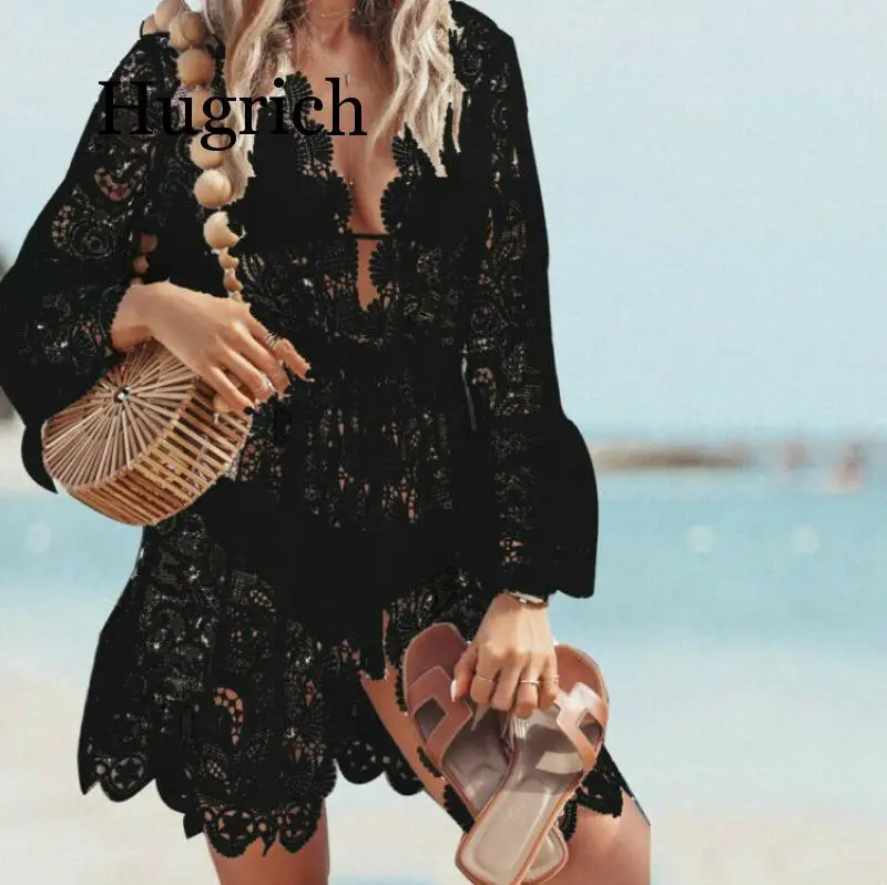 2020 осеннее кружевное вязаное крючком женское бикини накидка купальник с