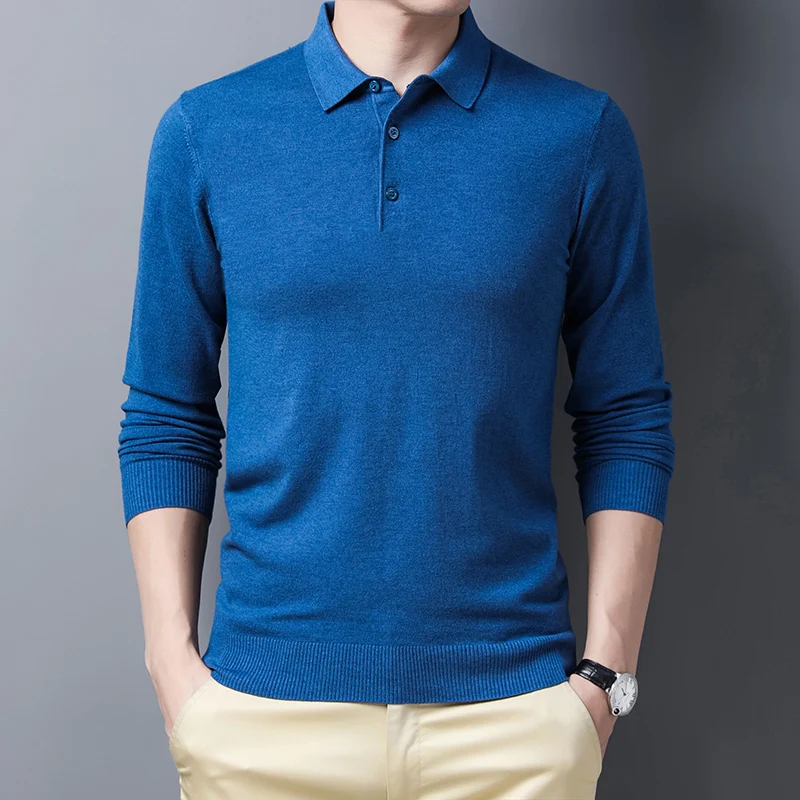 

polo shirt autumn new thin section casual t-shirt loose bottoming shirt sweater