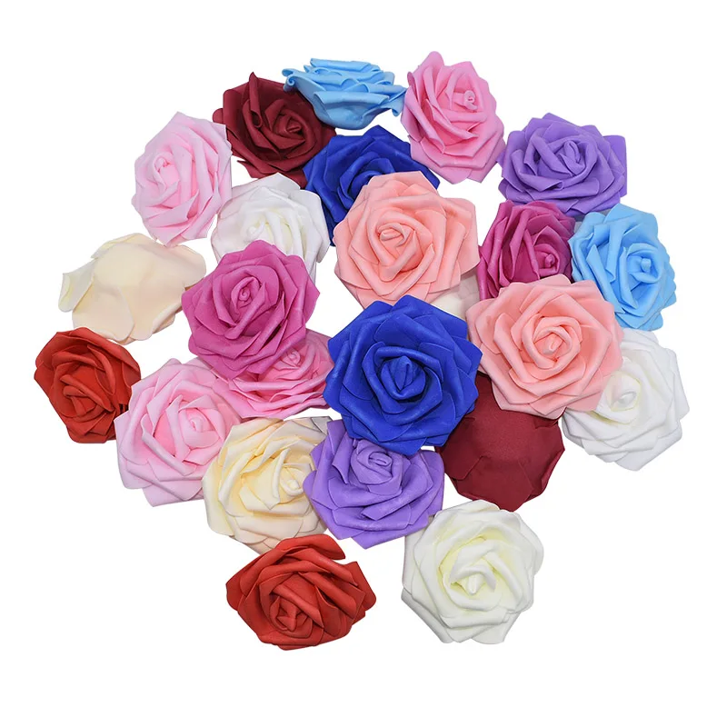 

5 Pieces 10cm PE Foam Rose Artificial Flowers Wedding Bride Bouquet DIY Decorative Wreath Home Decor Fake Rose Flowers Heads