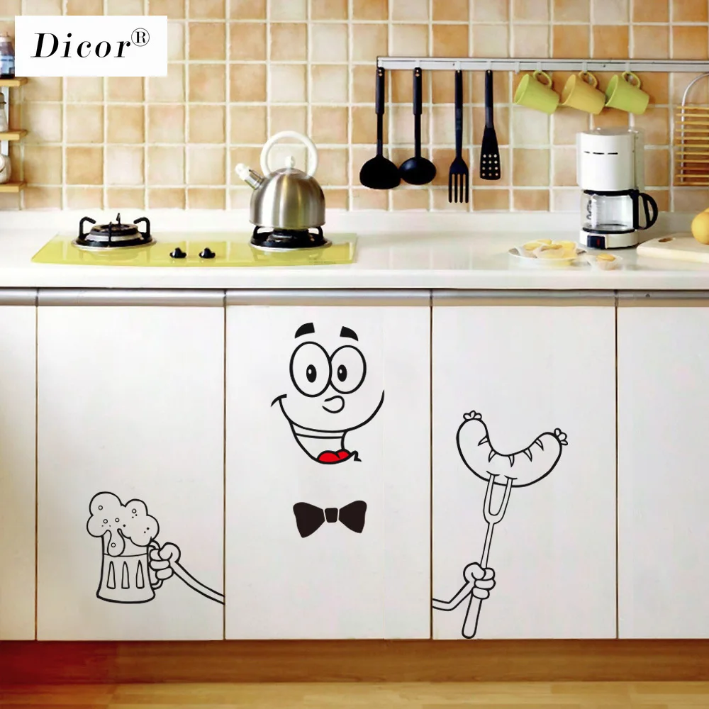 7 видов стилей Наклейка на стену со смайликом счастливое вкусное лицо наклейка