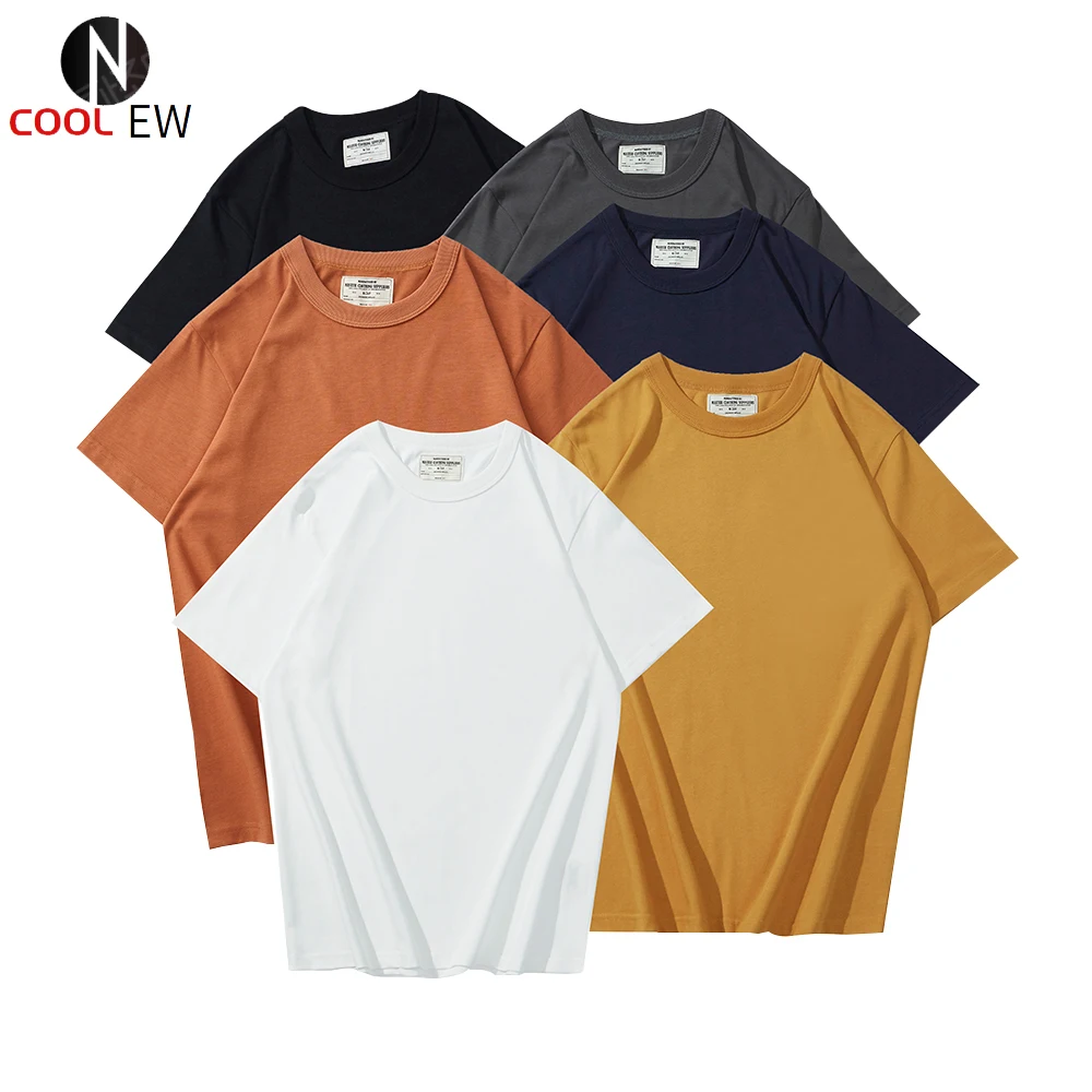 

Solid Color Short Sleeve T-shirt Mens Casual Half-Sleeve Summer Loose Crew Neck Tee Men