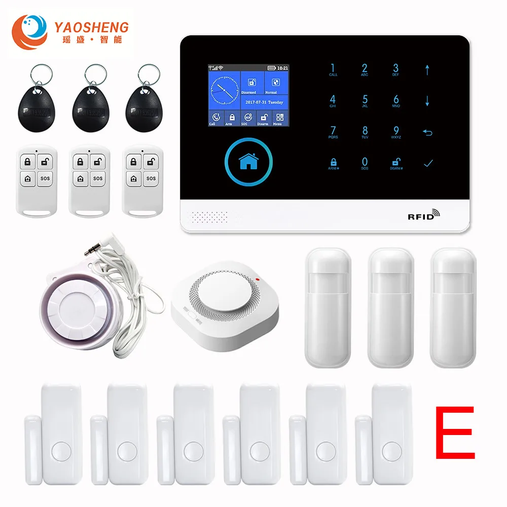 GSM-Set E PG-103 Беспроводной Wi-Fi и GSM домашняя/Бизнес охранная противопожарная охранная сигнализация для iOS и Android APP - Цвет: GSM-Set E