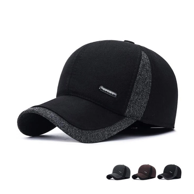 

Ear Cotton Hat Men's Baseball Cap New Simple Cold Proof Women's Men's cap