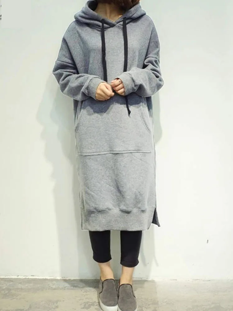 

Plus size One-piece women's sweater fleece hoodie худи оверсайз ropa de mujer