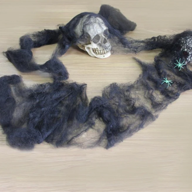 Страшный реквизит для вечевечерние на Хэллоуин белая паутина эластичная