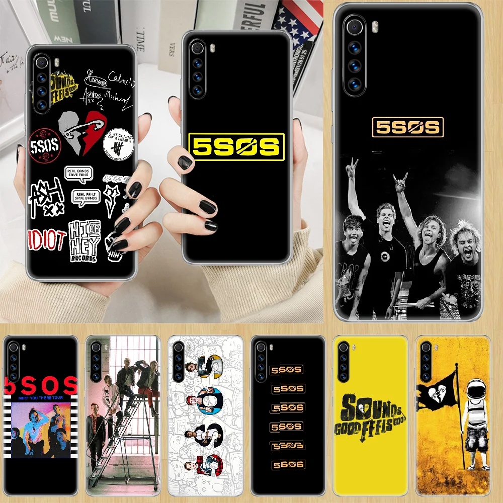 5SOS полоса housse de tElEphone для XIAOMI Redmi Note 3 4 4X 5 6 7 8 9 Pro T S max coque transparente Ente | Мобильные