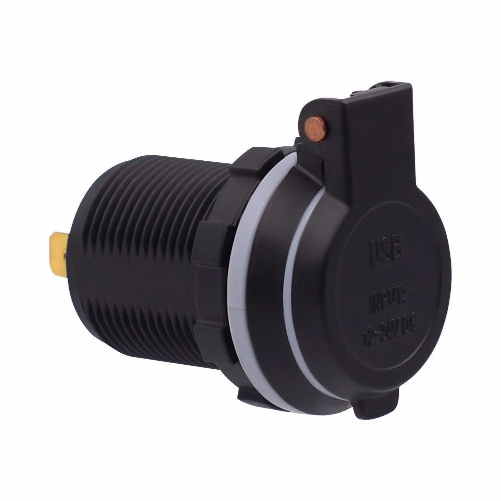 12 24V 4.2A/DC 22W Черный Водонепроницаемый двойной USB автомобильный адаптер зарядное