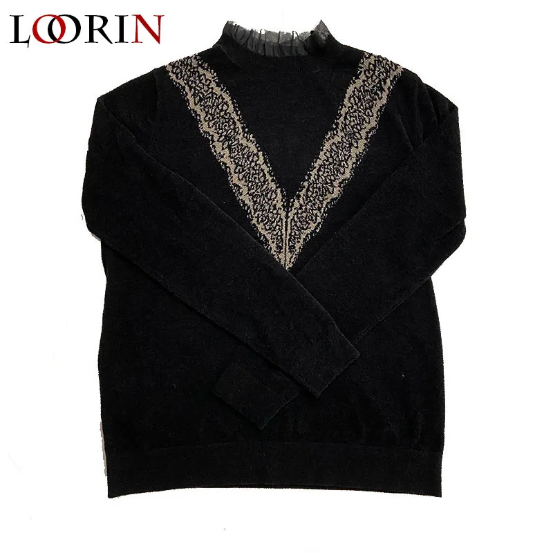 LORIN New-coming sweater Autumn Winter velvet Turtleneck Pullovers Sweaters long sleeve Fashion Slim-fit tight female | Женская одежда