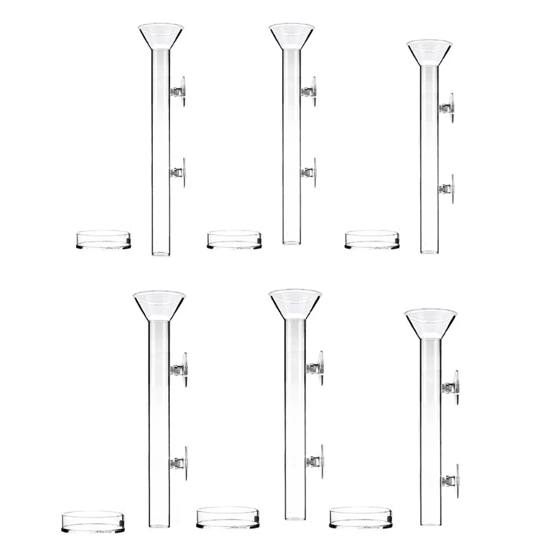 

Аквариумная трубка для кормления с присосками поднос для кормления креветок прозрачное стекло для рыбы креветки бентические животные 6 Пря...