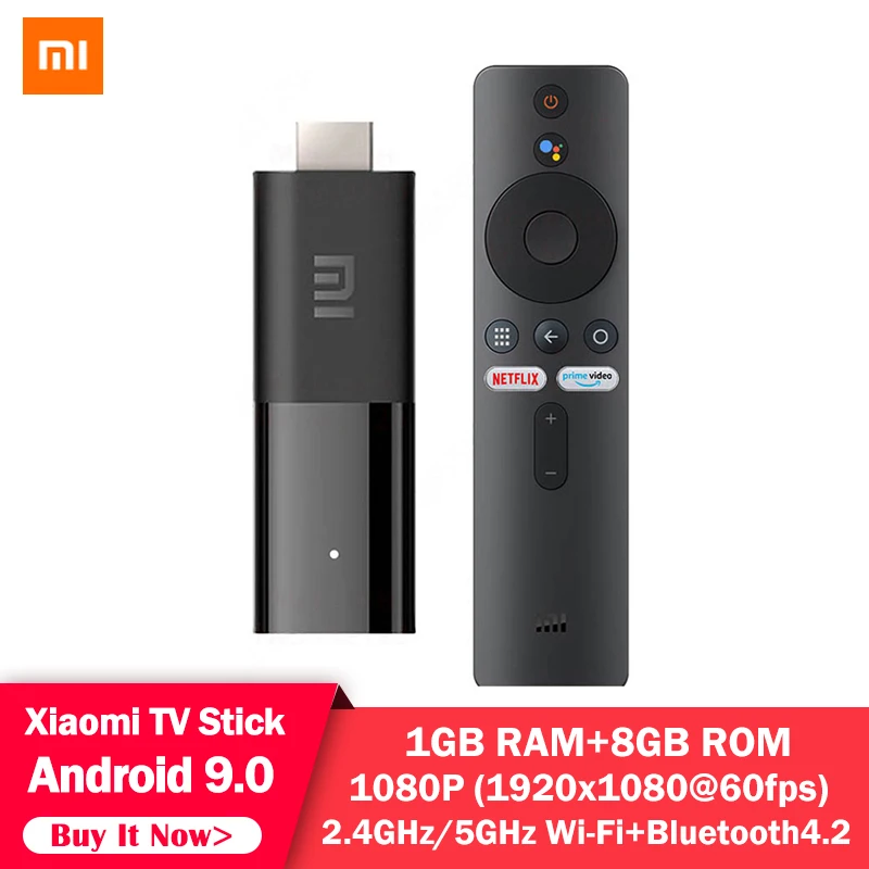 

Xiaomi Mi TV Stick 1080P Quad Core GPU 1GB RAM 8GB ROM Portable Streaming Media Player Bluetooth 4.2 Android 9.0 TV Stick