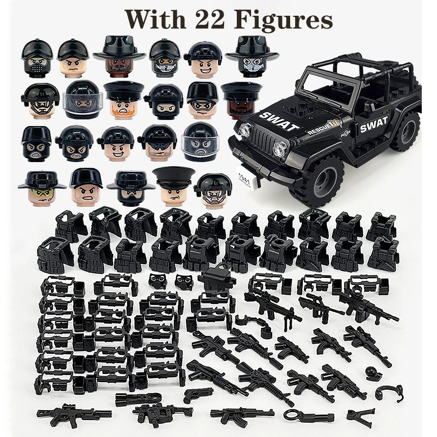 Figuras de soldados militares, bloques de construcción, armas de las fuerzas especiales, modelo SWAT armado, figuras de acción, juguetes, regalos para niños