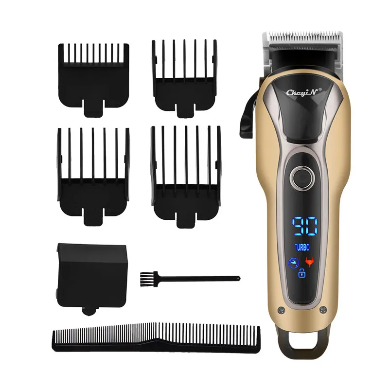 

Rechargeable Haircut Stainless Steel Blade Hair Trimmer Lcd Barber Hair Cutting Machine Beard Electric Clipper 4 Limit Combs