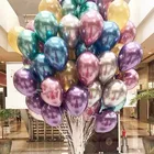 Блестящие металлические жемчужные латексные шары 51012 дюймов, 10 шт., толстые хромированные металлические цветные ранние шары, украшение для дня рождения