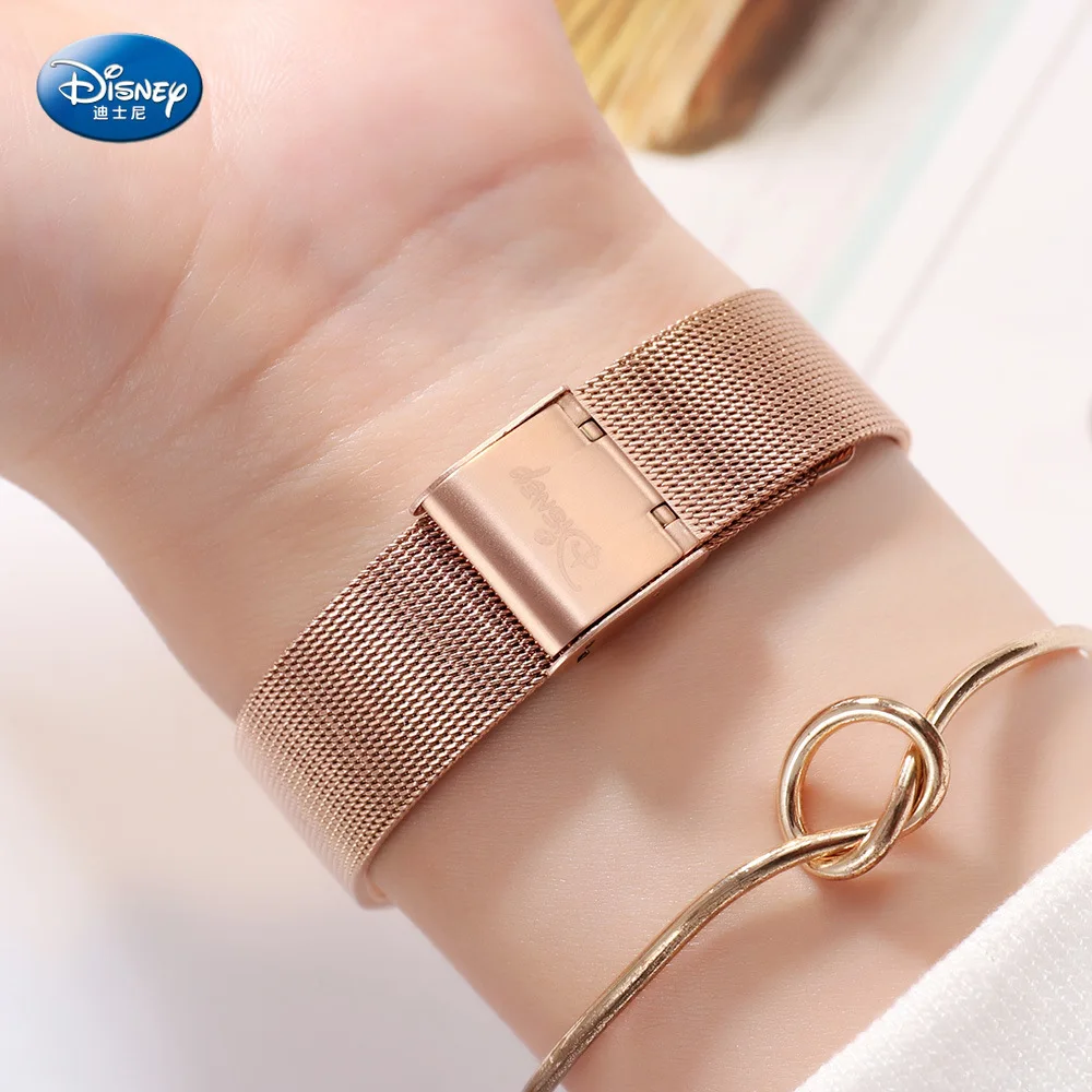 

Disney Mickey Mouse Women Quartz Watch 3Bar Waterproof Simple Fashion Cute Round stainless steel Strap Women Watches Gift Alloy
